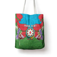Personalized Azerbaijan Tote Bag Khari Bulbul Buta Pattern Emblem Flame