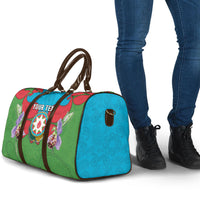 Personalized Azerbaijan Travel Bag Khari Bulbul Buta Pattern Emblem Flame