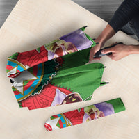Personalized Azerbaijan Umbrella Khari Bulbul Buta Pattern Emblem Flame