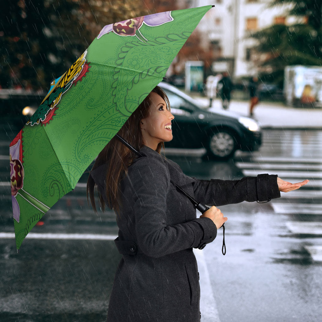 Personalized Azerbaijan Umbrella Khari Bulbul Buta Pattern Emblem Flame