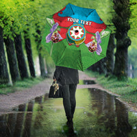 Personalized Azerbaijan Umbrella Khari Bulbul Buta Pattern Emblem Flame