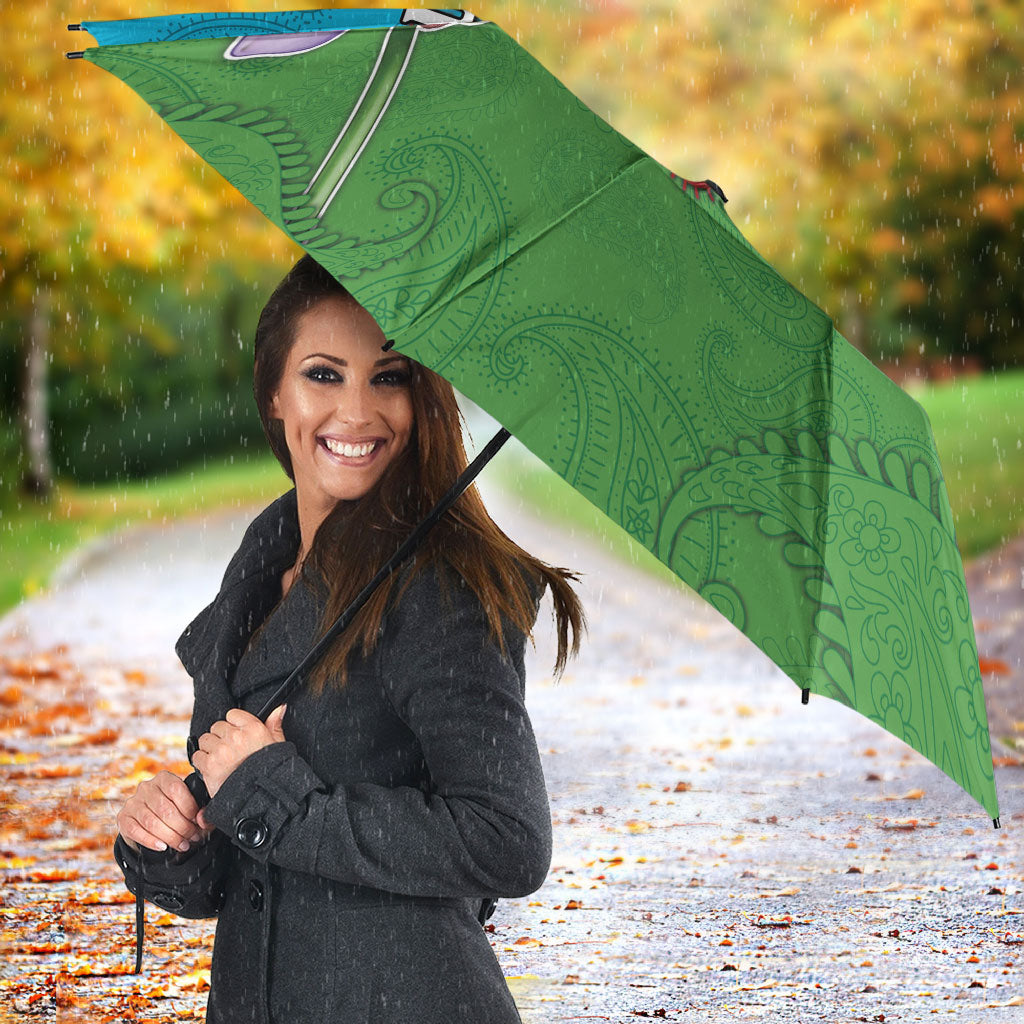 Personalized Azerbaijan Umbrella Khari Bulbul Buta Pattern Emblem Flame