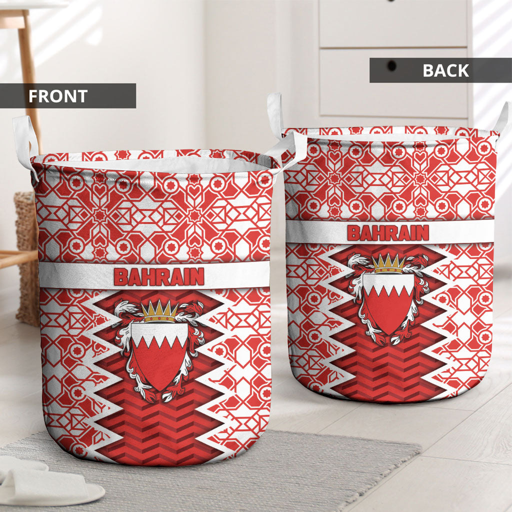 Bahrain Laundry Basket Royal Coat Of Arms And Map Islamic Pattern