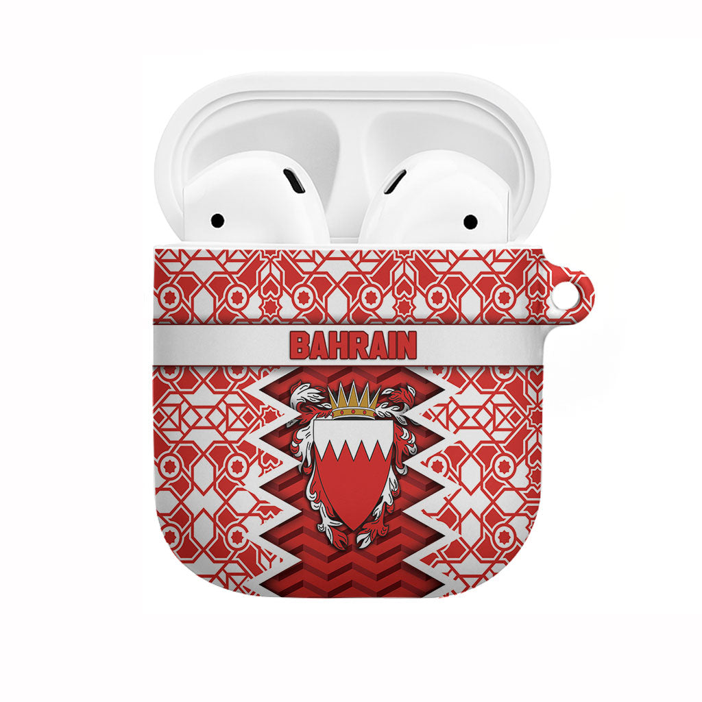 Bahrain AirPods Case Royal Coat Of Arms And Map Islamic Pattern