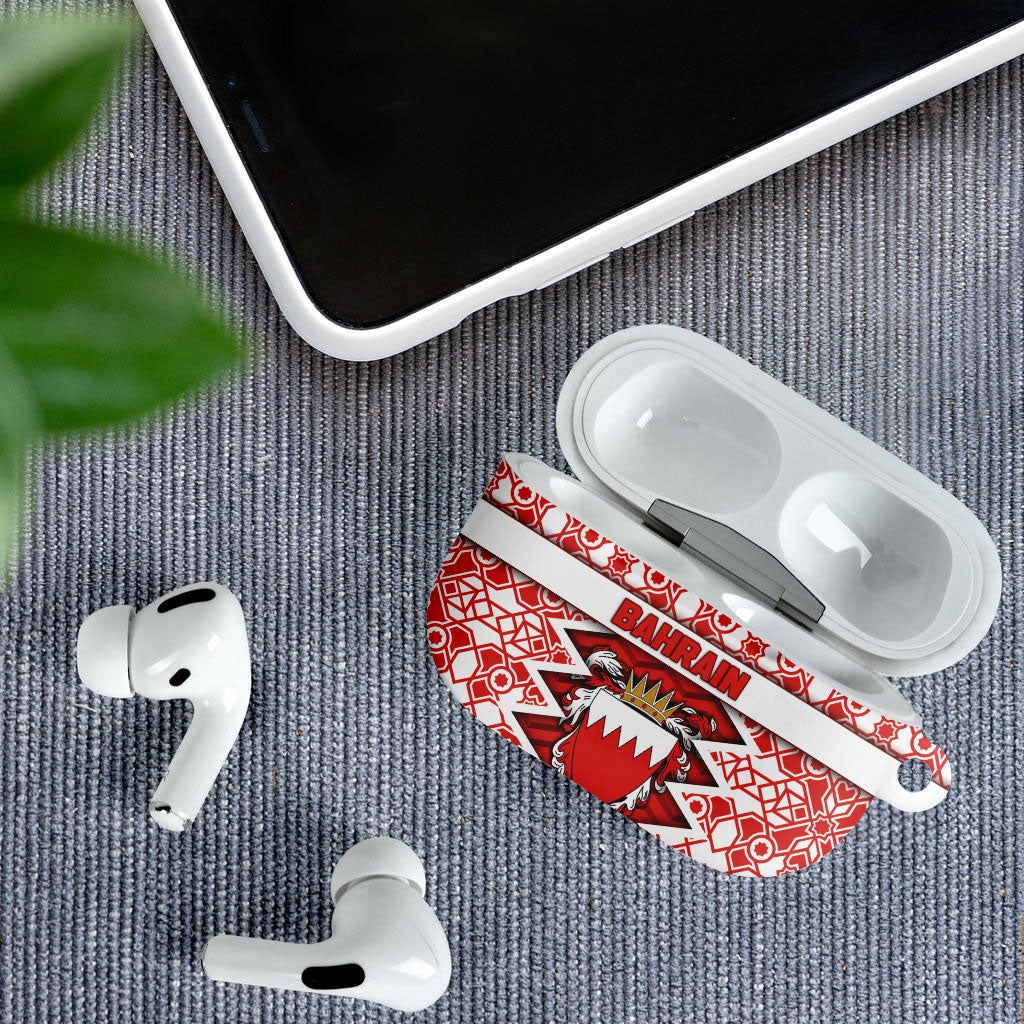 Bahrain AirPods Case Royal Coat Of Arms And Map Islamic Pattern