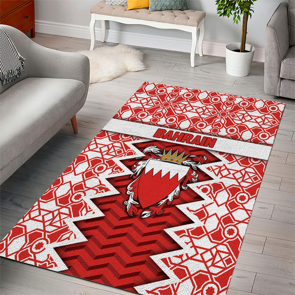 Bahrain Area Rug Royal Coat Of Arms And Map Islamic Pattern