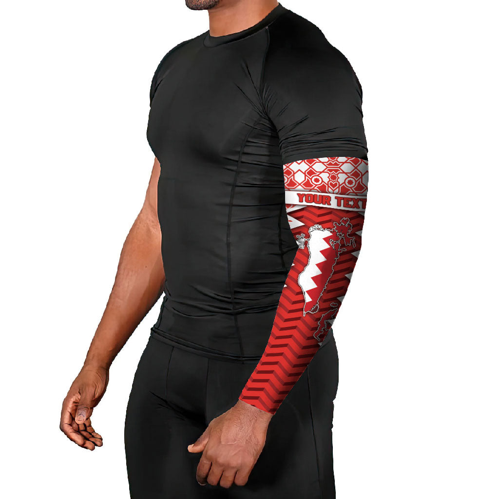 Personalized Bahrain Arm Sleeves Royal Coat Of Arms And Map Islamic Pattern