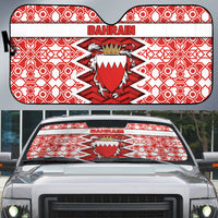 Bahrain Auto Sun Shade Royal Coat Of Arms And Map Islamic Pattern