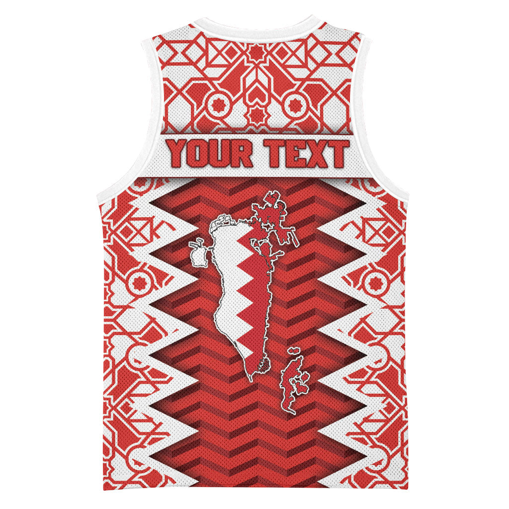 Personalized Bahrain Basketball Jersey Royal Coat Of Arms And Map Islamic Pattern