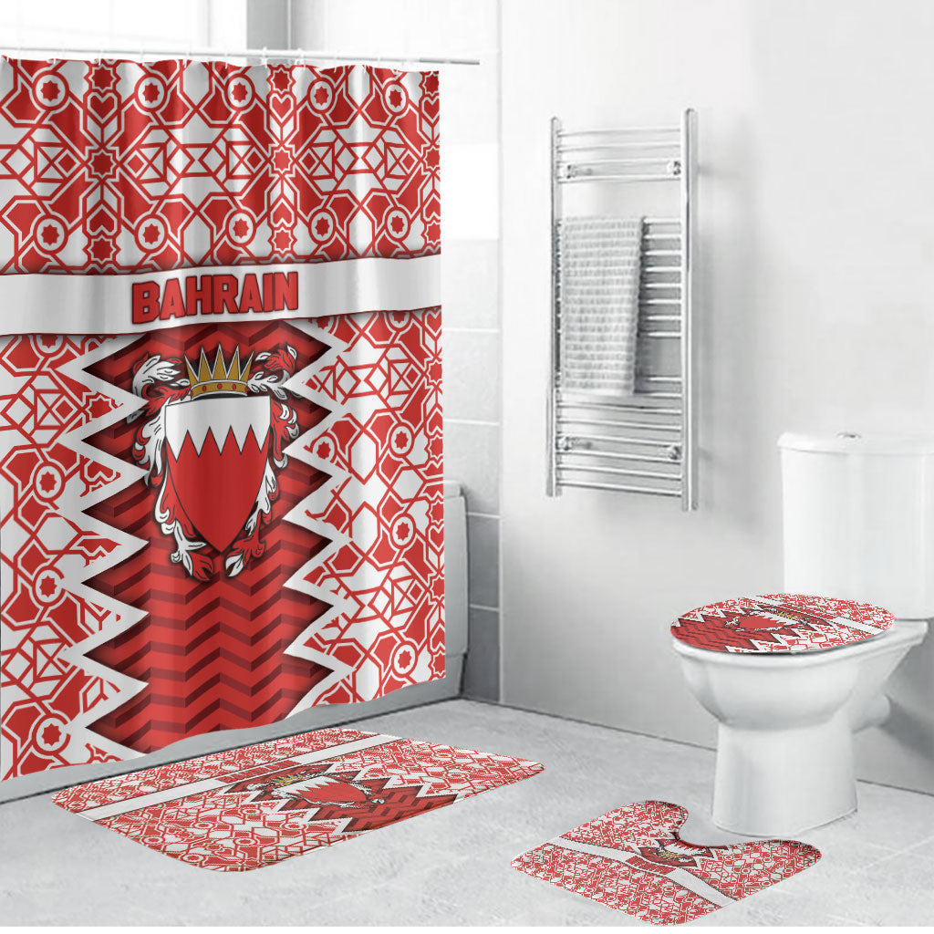 Bahrain Bathroom Set Royal Coat Of Arms And Map Islamic Pattern