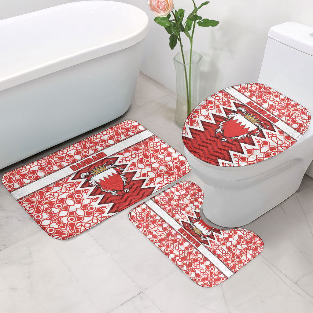 Bahrain Bathroom Set Royal Coat Of Arms And Map Islamic Pattern