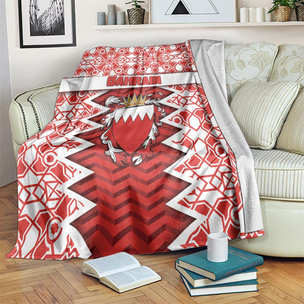 Bahrain Blanket Royal Coat Of Arms And Map Islamic Pattern