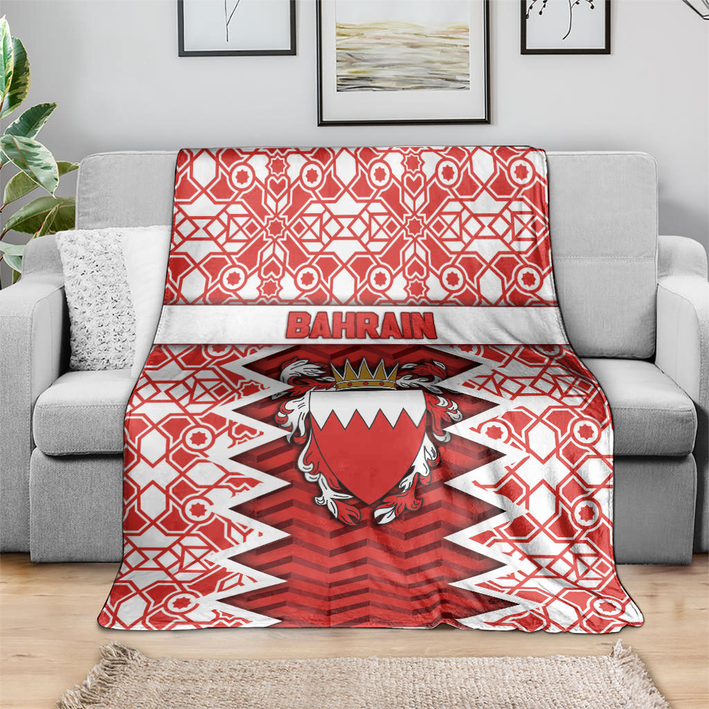 Bahrain Blanket Royal Coat Of Arms And Map Islamic Pattern