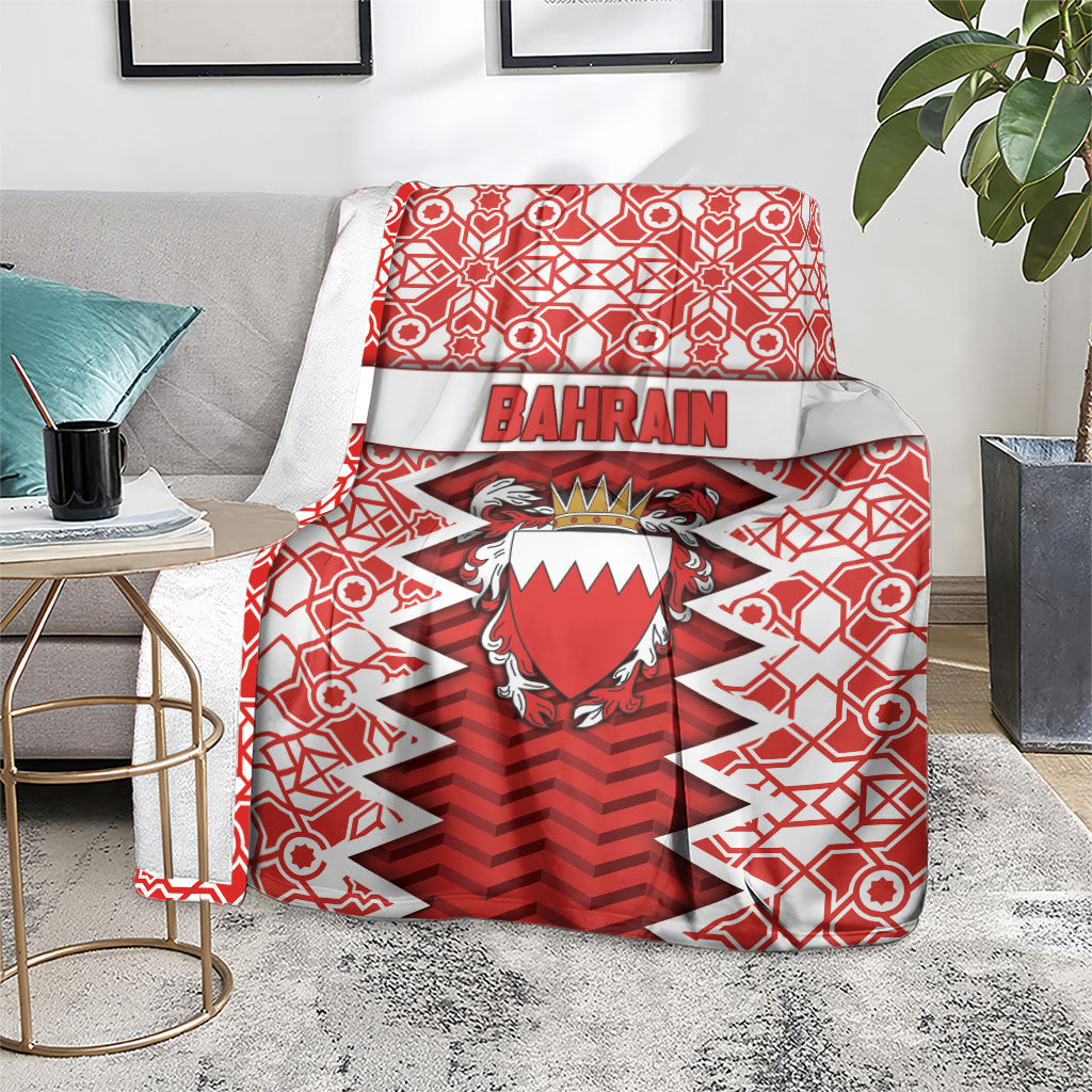 Bahrain Blanket Royal Coat Of Arms And Map Islamic Pattern
