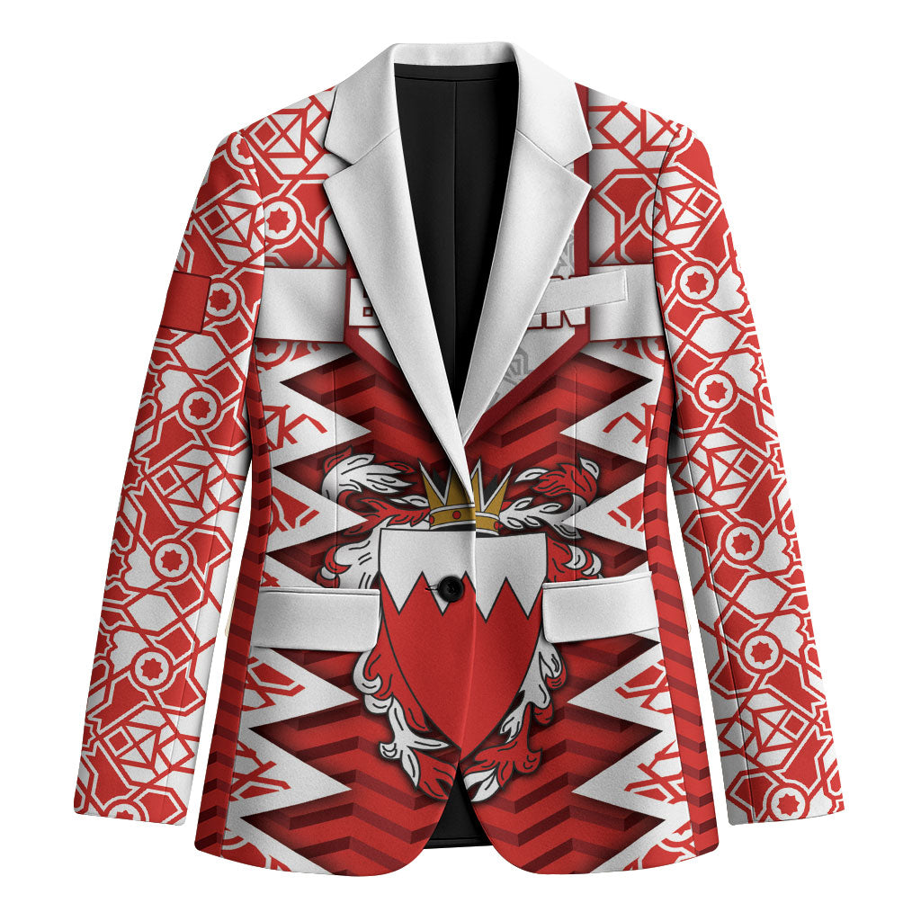 Personalized Bahrain Blazer Royal Coat Of Arms And Map Islamic Pattern