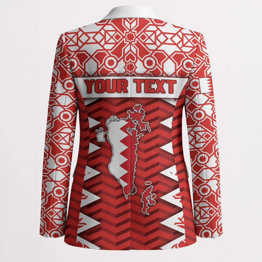 Personalized Bahrain Blazer Royal Coat Of Arms And Map Islamic Pattern