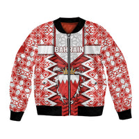 Personalized Bahrain Bomber Jacket Royal Coat Of Arms And Map Islamic Pattern
