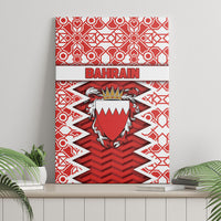 Bahrain Canvas Wall Art Royal Coat Of Arms And Map Islamic Pattern