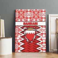 Bahrain Canvas Wall Art Royal Coat Of Arms And Map Islamic Pattern