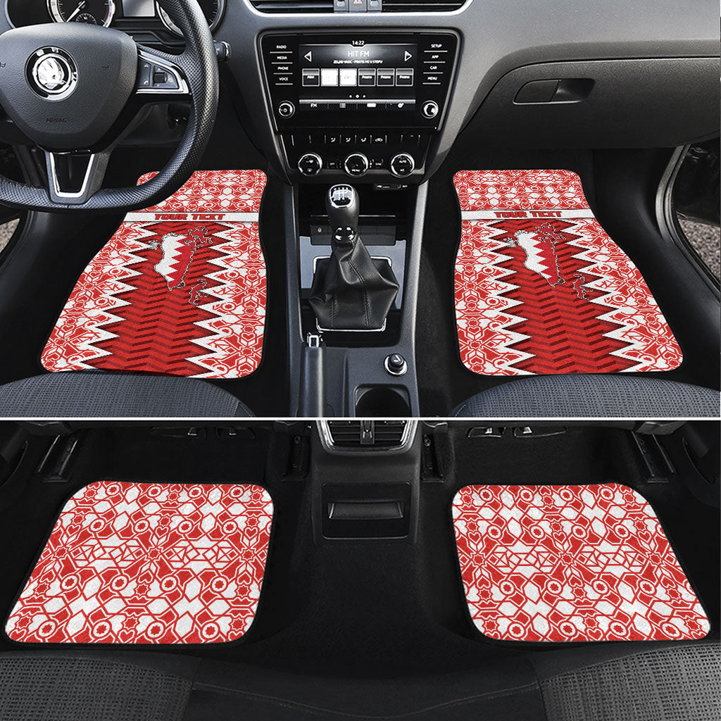 Personalized Bahrain Car Mats Royal Coat Of Arms And Map Islamic Pattern