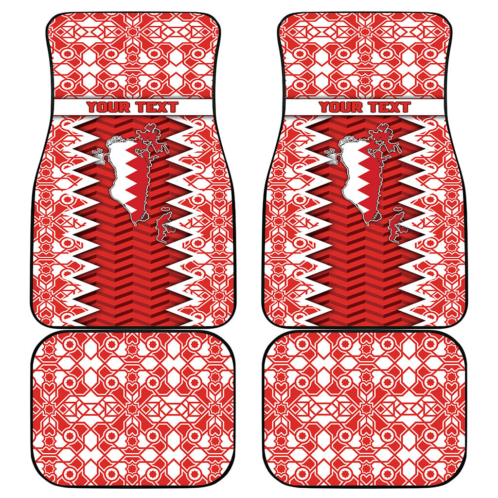 Personalized Bahrain Car Mats Royal Coat Of Arms And Map Islamic Pattern