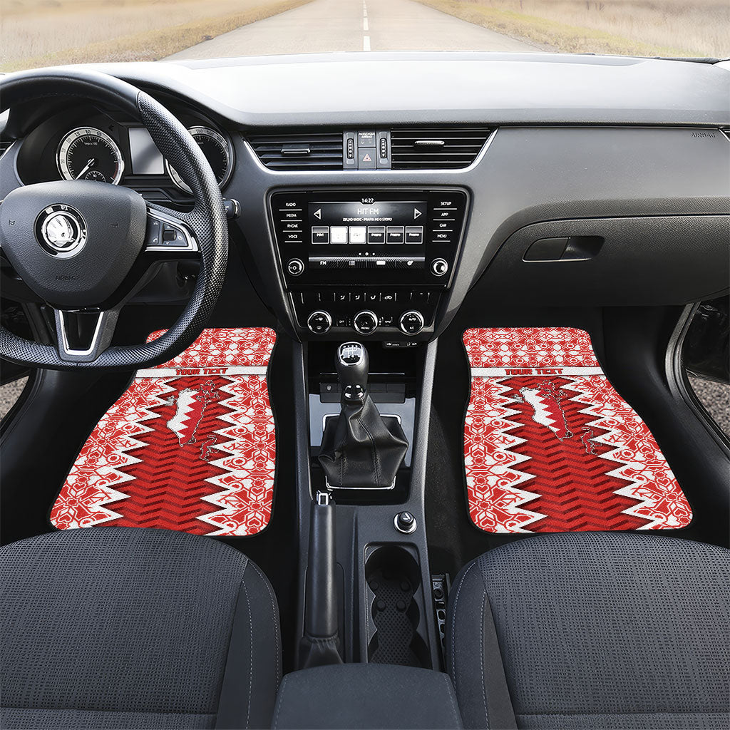 Personalized Bahrain Car Mats Royal Coat Of Arms And Map Islamic Pattern