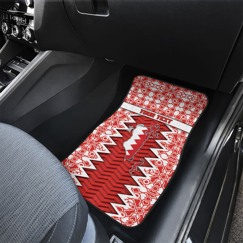 Personalized Bahrain Car Mats Royal Coat Of Arms And Map Islamic Pattern
