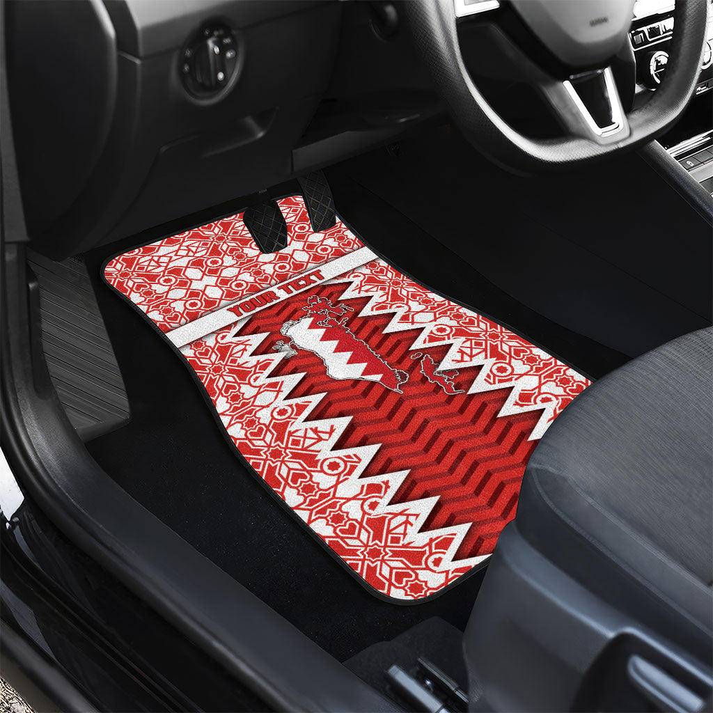 Personalized Bahrain Car Mats Royal Coat Of Arms And Map Islamic Pattern