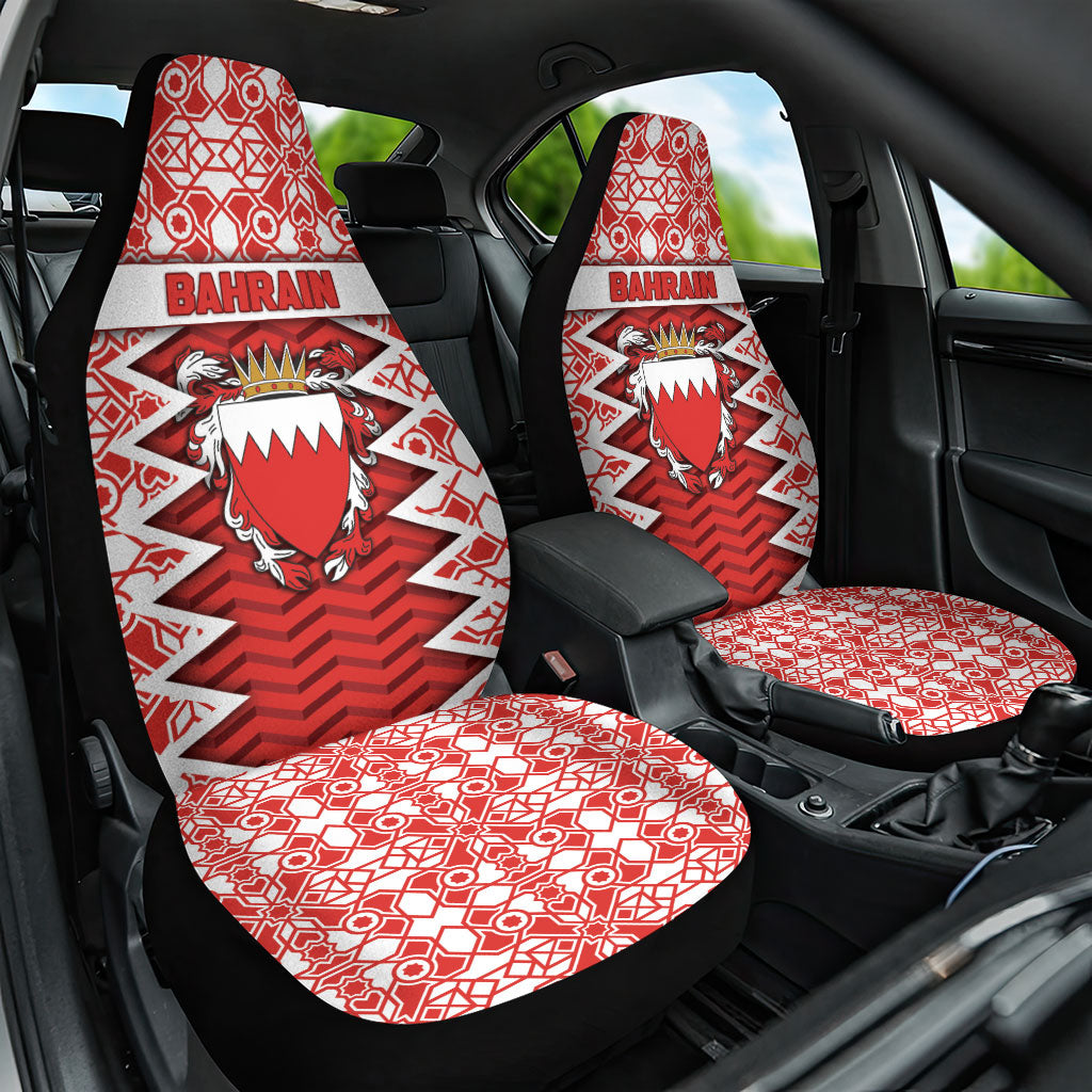Bahrain Car Seat Cover Royal Coat Of Arms And Map Islamic Pattern