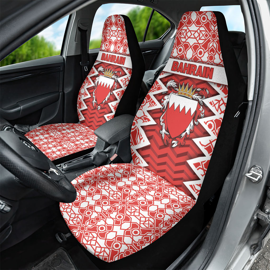 Bahrain Car Seat Cover Royal Coat Of Arms And Map Islamic Pattern