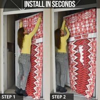 Personalized Bahrain Door Cover Royal Coat Of Arms And Map Islamic Pattern