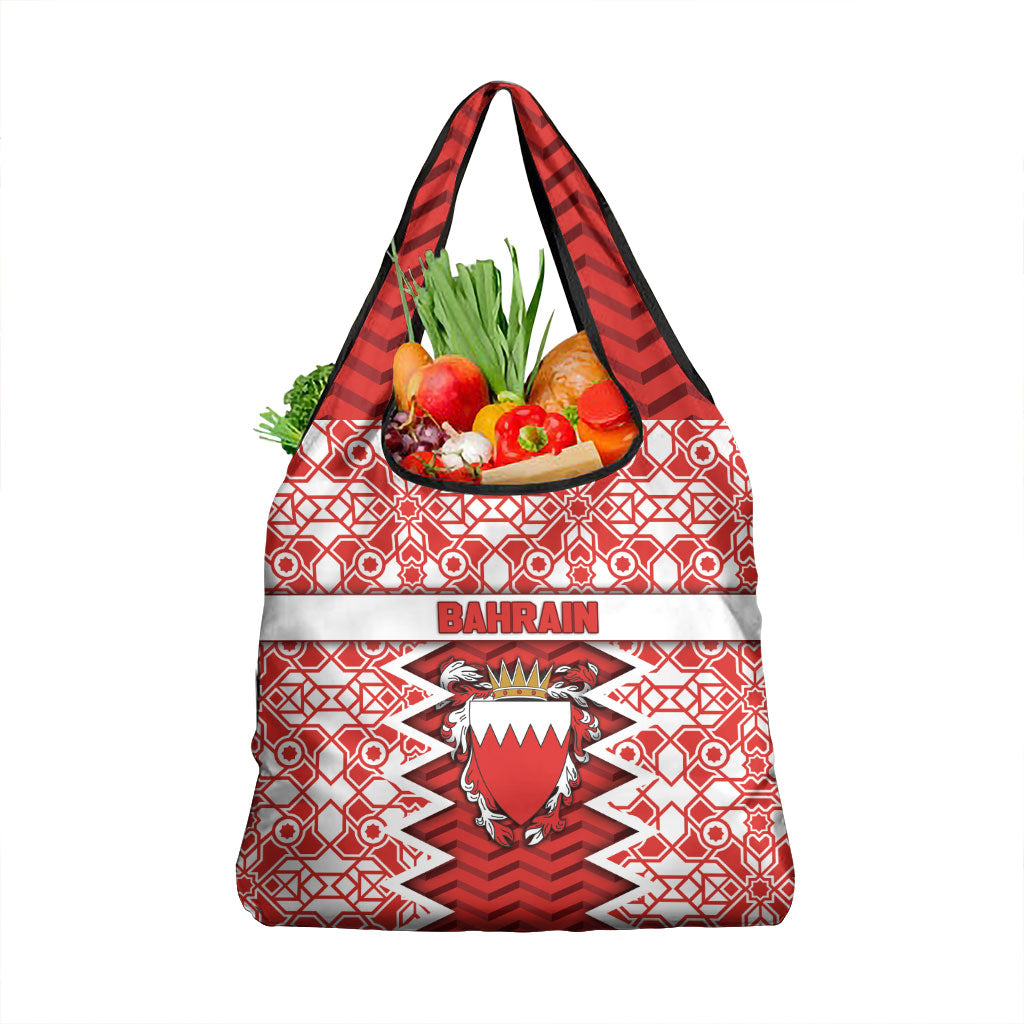 Bahrain Grocery Bag Royal Coat Of Arms And Map Islamic Pattern