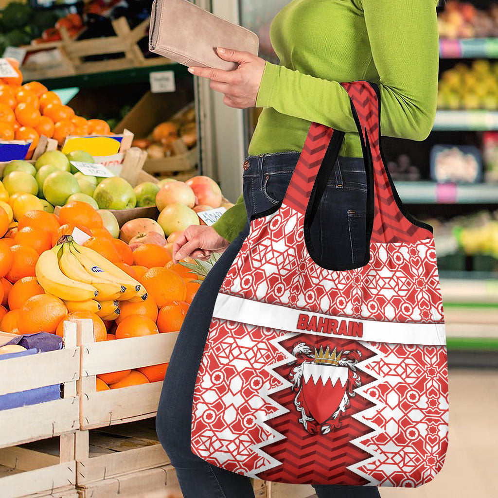 Bahrain Grocery Bag Royal Coat Of Arms And Map Islamic Pattern