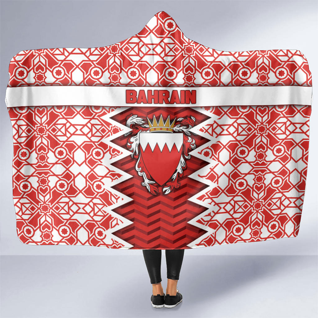 Bahrain Hooded Blanket Royal Coat Of Arms And Map Islamic Pattern