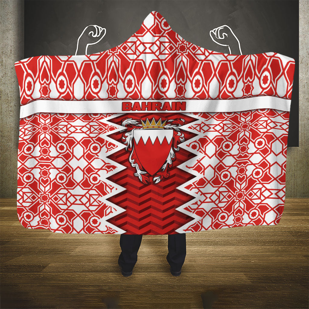 Bahrain Hooded Blanket Royal Coat Of Arms And Map Islamic Pattern