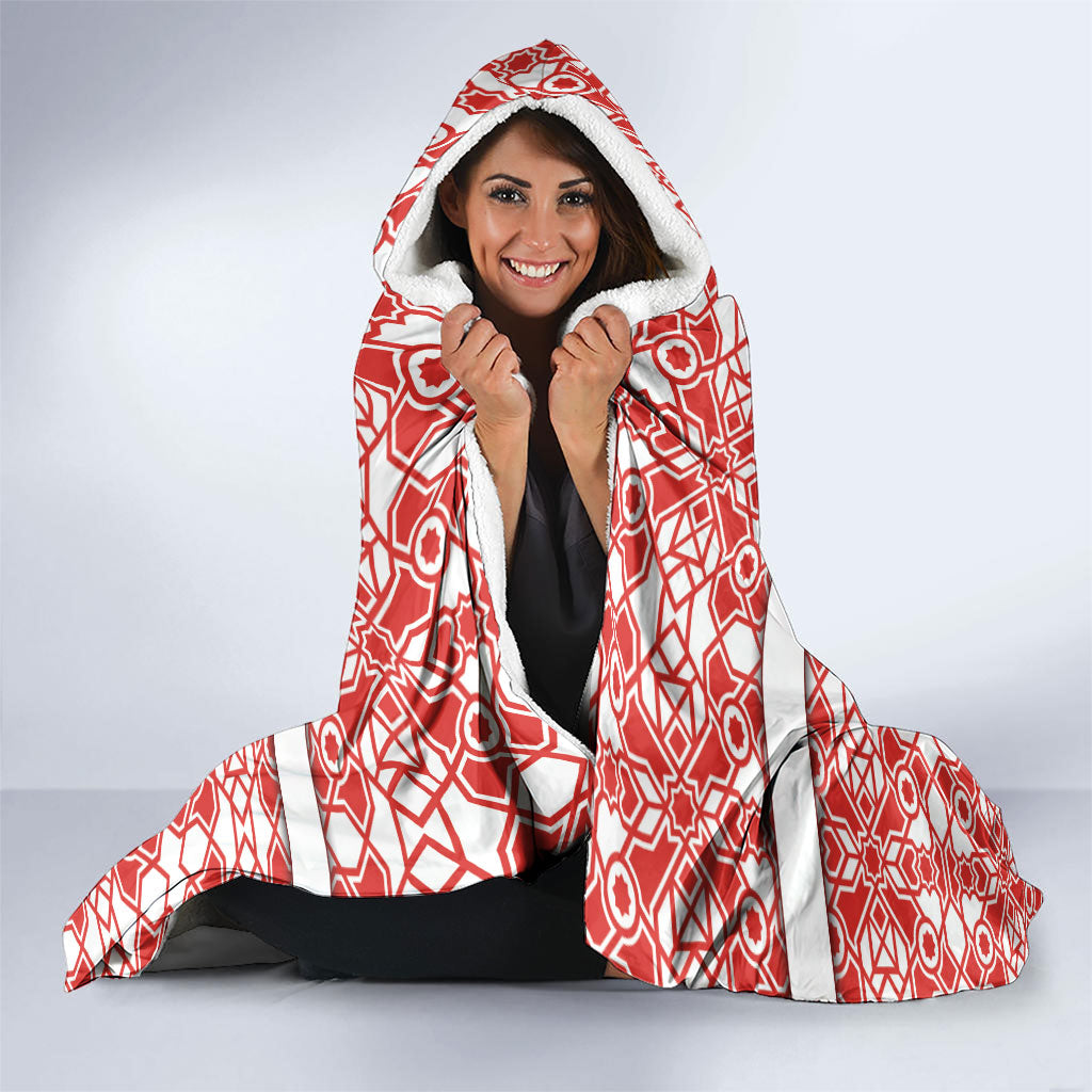 Bahrain Hooded Blanket Royal Coat Of Arms And Map Islamic Pattern