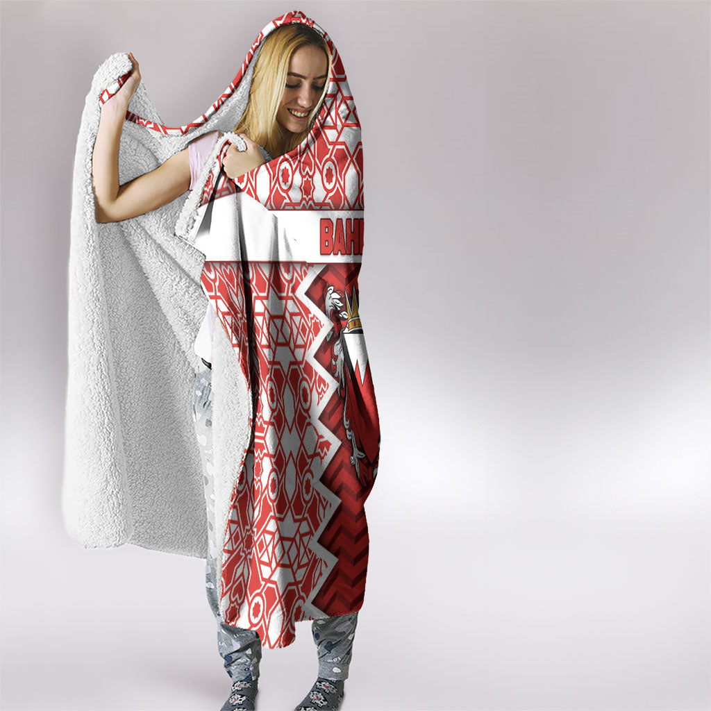 Bahrain Hooded Blanket Royal Coat Of Arms And Map Islamic Pattern