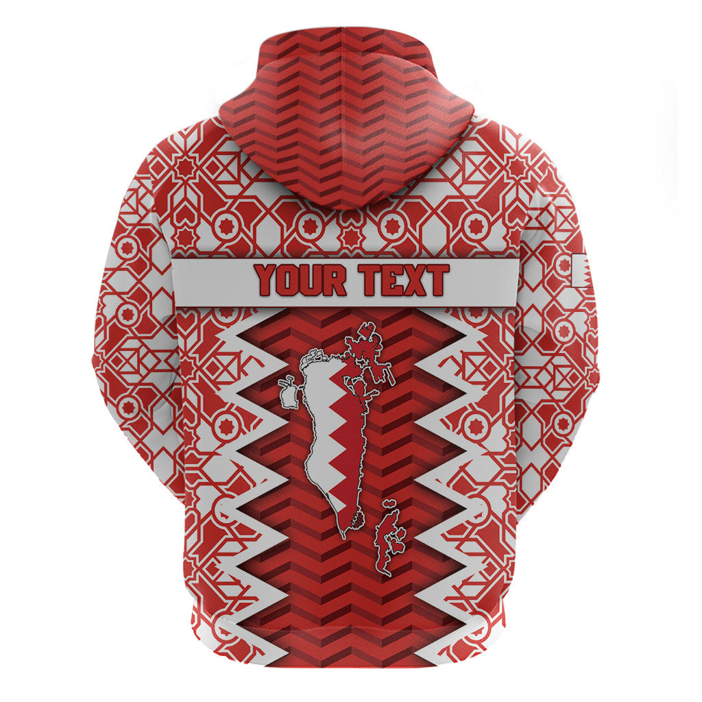 Personalized Bahrain Hoodie Royal Coat Of Arms And Map Islamic Pattern