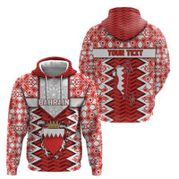 Personalized Bahrain Hoodie Royal Coat Of Arms And Map Islamic Pattern