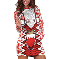 Personalized Bahrain Hoodie Dress Royal Coat Of Arms And Map Islamic Pattern
