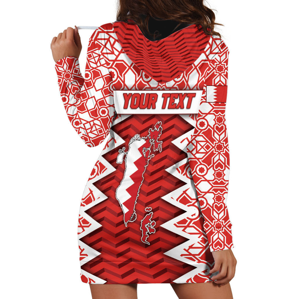 Personalized Bahrain Hoodie Dress Royal Coat Of Arms And Map Islamic Pattern