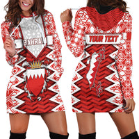 Personalized Bahrain Hoodie Dress Royal Coat Of Arms And Map Islamic Pattern