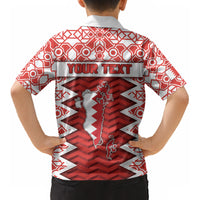 Personalized Bahrain Kid Hawaiian Shirt Royal Coat Of Arms And Map Islamic Pattern