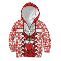 Personalized Bahrain Kid Hoodie Royal Coat Of Arms And Map Islamic Pattern