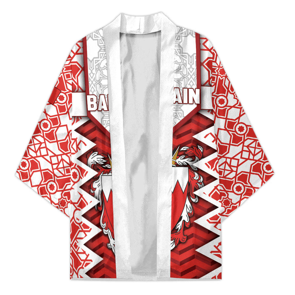 Personalized Bahrain Kimono Royal Coat Of Arms And Map Islamic Pattern