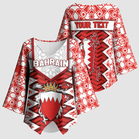 Personalized Bahrain Kimono Sleeve Blouse Royal Coat Of Arms And Map Islamic Pattern