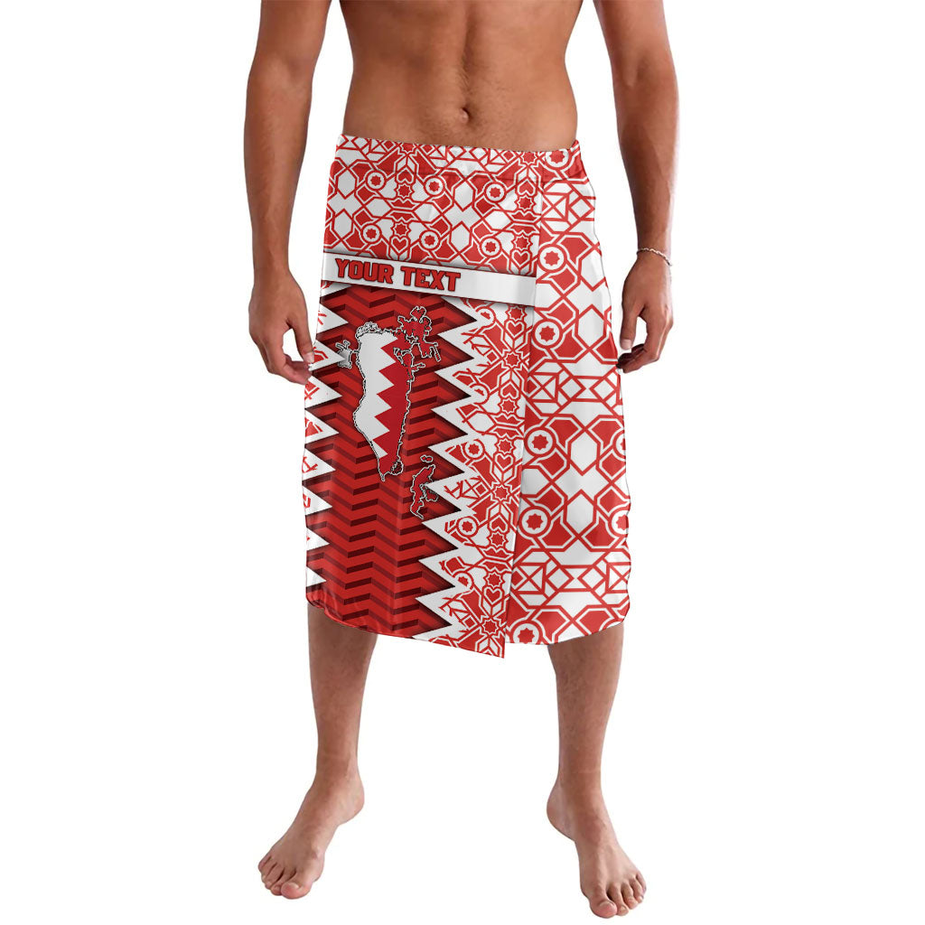 Personalized Bahrain Lavalava Royal Coat Of Arms And Map Islamic Pattern