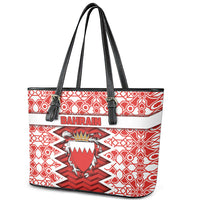 Bahrain Leather Tote Bag Royal Coat Of Arms And Map Islamic Pattern