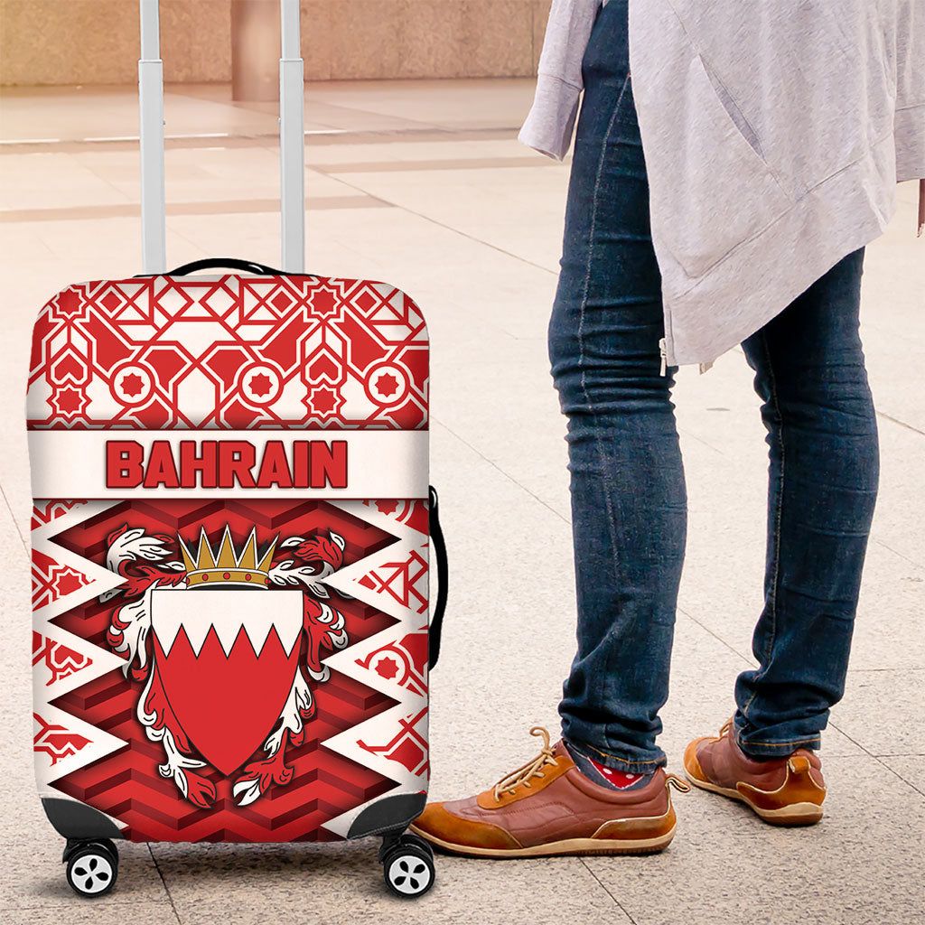 Bahrain Luggage Cover Royal Coat Of Arms And Map Islamic Pattern