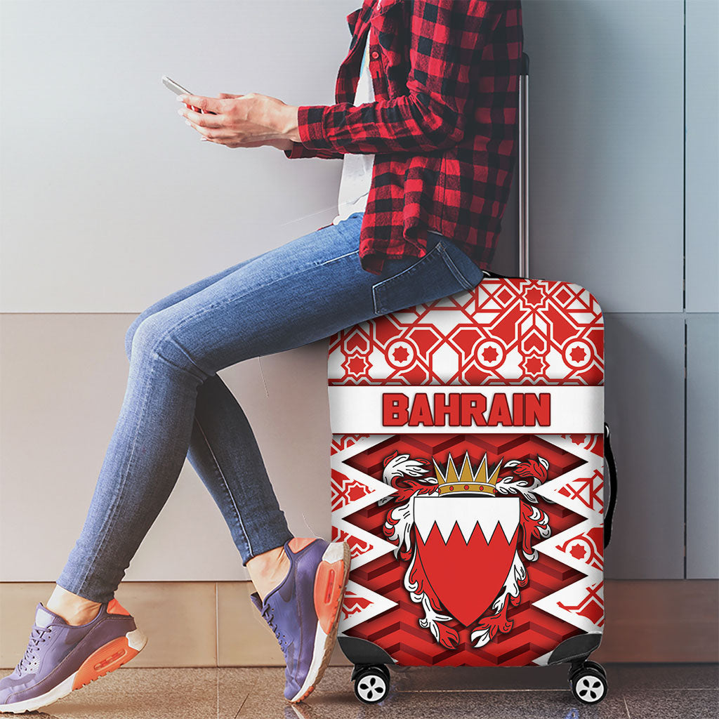 Bahrain Luggage Cover Royal Coat Of Arms And Map Islamic Pattern